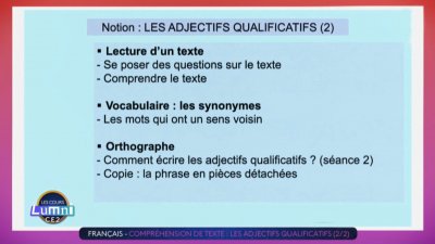 Les cours Lumni Primaire CE2 Français en streaming Replay