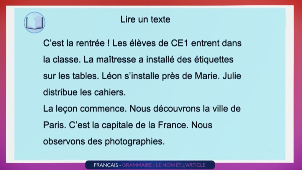 Les Cours Lumni Primaire Ce1 Francais En Streaming Replay France 4 France Tv