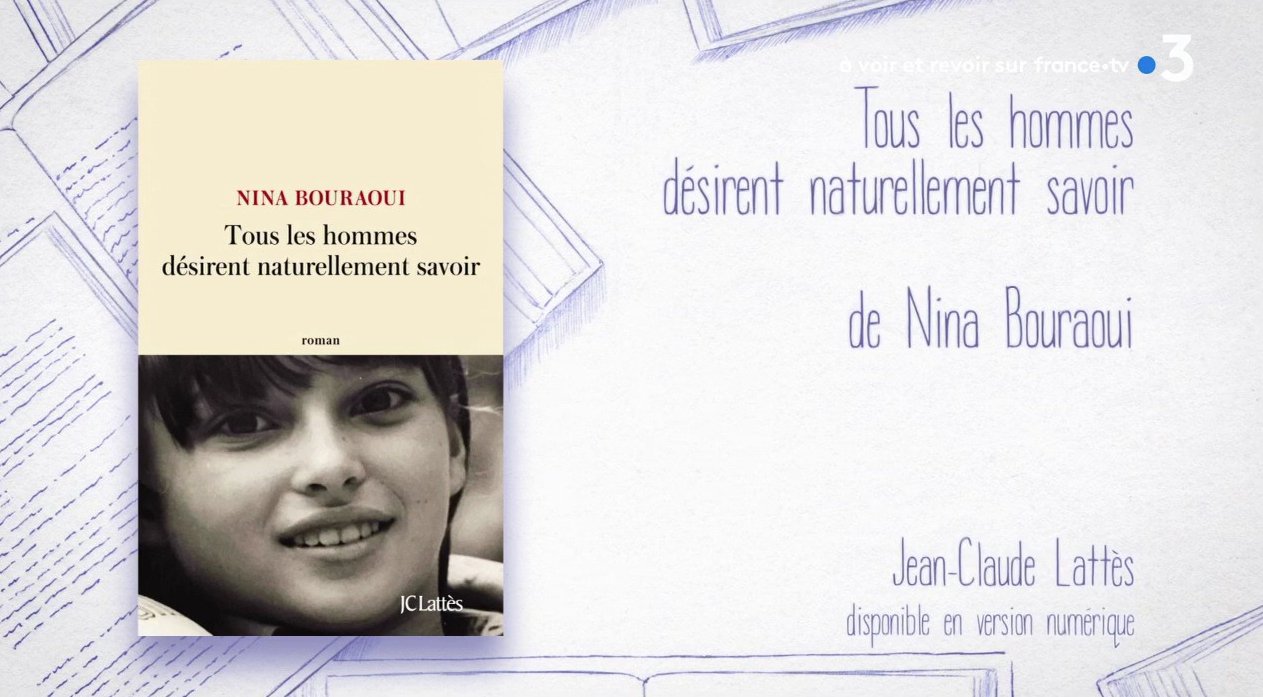 Nina bouraoui tous les discount hommes désirent naturellement savoir