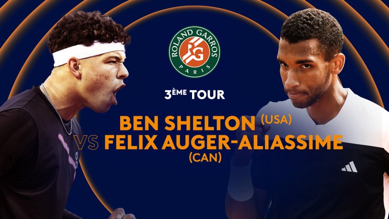 B. Shelton (USA) Vs F. Auger-Aliassime (CAN) - Court Suzanne-Lenglen En ...